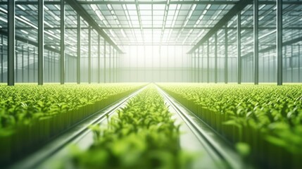 Modern technology vegetable agricultural greenhouse with hydroponic system, nft system - obrazy, fototapety, plakaty