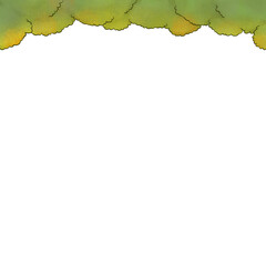 上部に植物があるフレームイラスト カラー