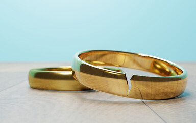 Golden Wedding Ring  Cracked