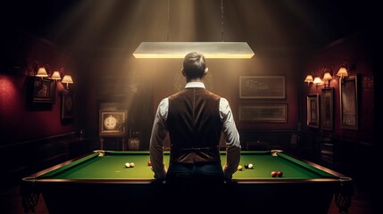 Billard Player, Generative AI, Illustration