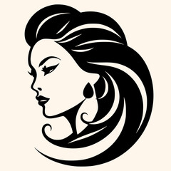 woman black logo in minimalist and modern style