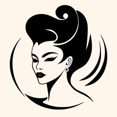 woman black logo in minimalist and modern style