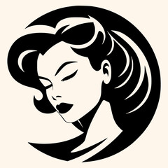 woman black logo in minimalist and modern style