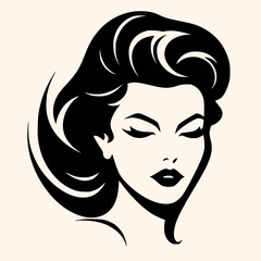 woman black logo in minimalist and modern style