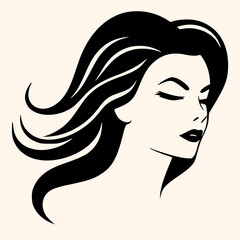 woman black logo in minimalist and modern style