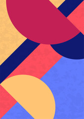 Abstract geometric background. Bright multi-colored composition of semicircles. Vector