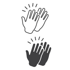 Applause, thanks, clapping hands, icon, vector, sticker.