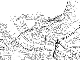 Naklejka premium Vector road map of the city of Bregenz in the Austria on a white background.