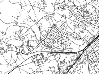 Vector road map of the city of  Leonding in the Austria on a white background.