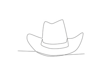 Front view of a cowboy hat. Cowboy one-line drawing