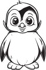 Obraz premium Penguin, colouring book for kids, vector illustration