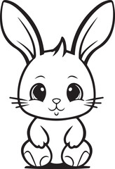 Fototapeta na wymiar Rabbit, colouring book for kids, vector illustration
