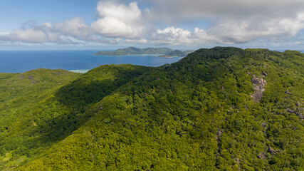 la digue vue d'en haut, Seychelles 