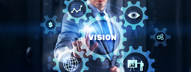 Vision on digital screen. Business Finance Technology concept