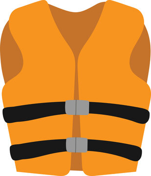 orange life vest with black straps clip art preview