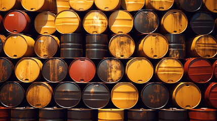 background of toxic storage barrels. generative ai - obrazy, fototapety, plakaty