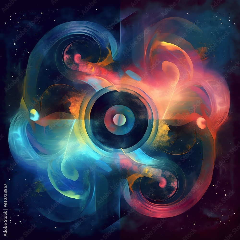 Wall mural background with space. abstract esoteric background digital painting. generative ai