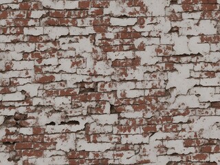 
old brick wall with worn paint