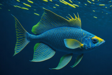 Fototapeta premium Underwater fish photography, generative ai