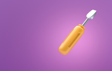 Isolated 3D Screwdriver. 3D Illustration