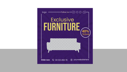 Modern furniture social media post banner template