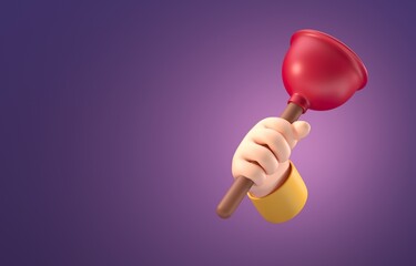 Isolated 3D Plunger. 3D Illustration