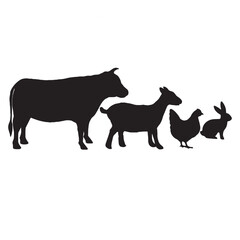 farm animals set isolated and vector