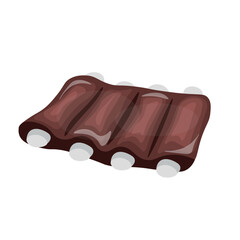 Tasty ribs on white background
