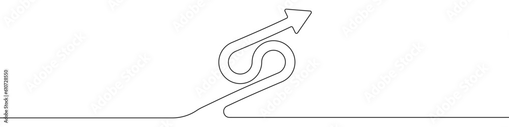 Poster arrow icon line continuous drawing vector. one line arrow icon vector background. arrow icon. contin