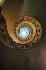 Bottom view of the ancient spiral staircase, Catedral de Santa Maria la Real, Pamplona