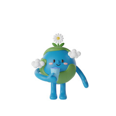 Cute Earth Planet 3d Illustration