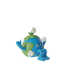 Cute Earth Planet 3d Illustration