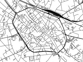 Vector road map of the city of  Tournai in Belgium on a white background.
