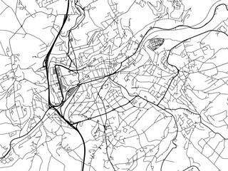 Naklejka premium Vector road map of the city of Verviers in Belgium on a white background.