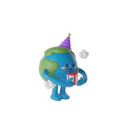 Cute Earth Planet 3d Illustration