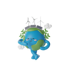 Cute Earth Planet 3d Illustration