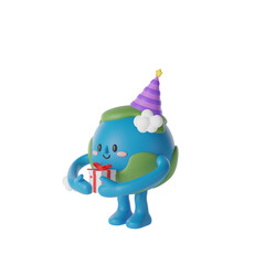 Cute Earth Planet 3d Illustration