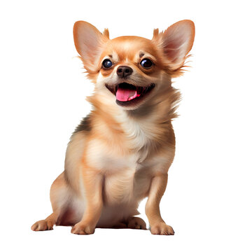 Smiling Chihuahua on transparent background PNG. Happy dog smiling on transparent background.