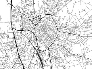 Fototapeta premium Vector road map of the city of Brugge in Belgium on a white background.