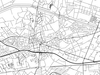 Vector road map of the city of  Lommel in Belgium on a white background.