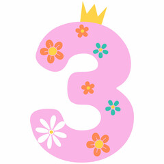 Number 3 with a crown.