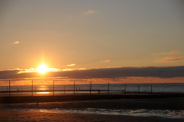 Fototapeta premium Sundown am Strand von Wangerooge