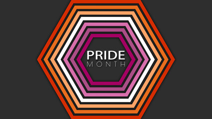 Happy Pride Month Lesbian Pride Flag Honeycomb Tunnel Background © Aiva
