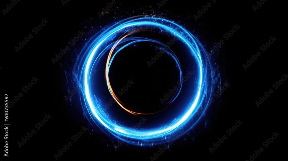 Canvas Prints background with glowing circles. blue energy circle. generative ai