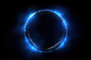 Background with glowing circles. Blue energy circle. 