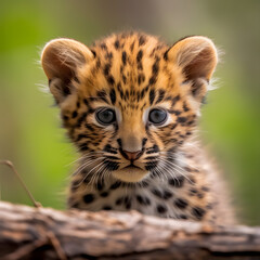 Explore the mesmerizing world of wildlife photography, showcasing a fluffy baby cheetah. Witness the untamed charm and endearing beauty of this captivating creature.