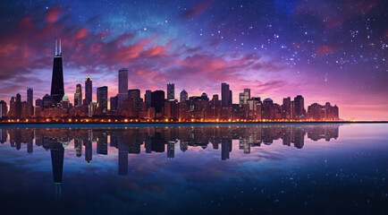 Fototapeta na wymiar Chicago skyline AI-generated