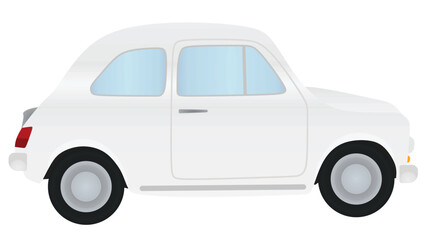 White retro car. vector illustration