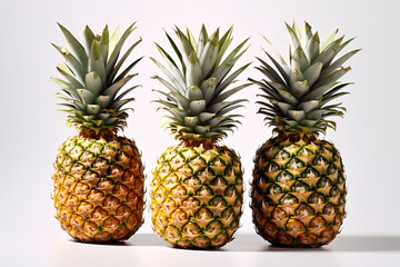 pineapple on a white studio background generative ai