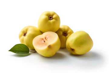 Quince fruit on a white studio background generative ai